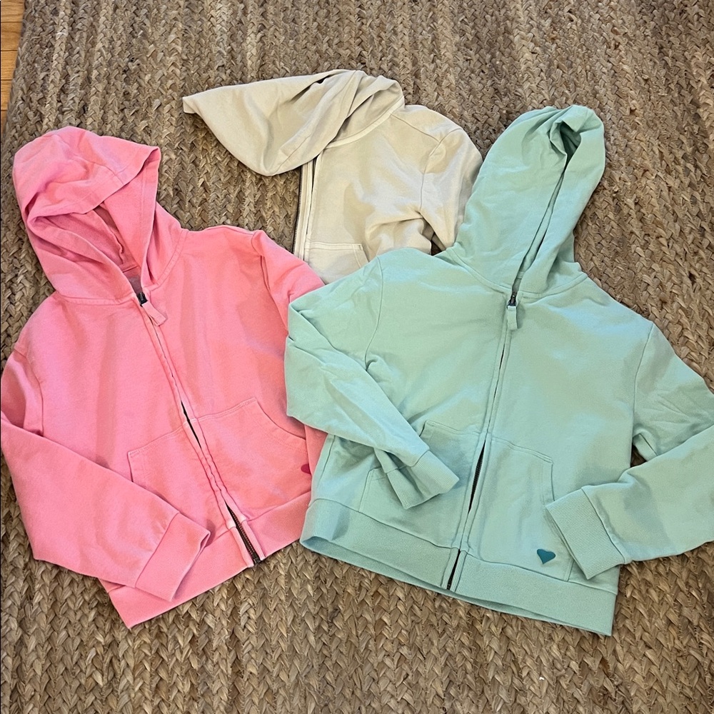 Girls Colorful Cat & Jack zipper Hoodie Lot of 3 Size 6/7 EUC